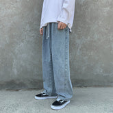 Men Jeans Loose Straight Wide Leg Pants